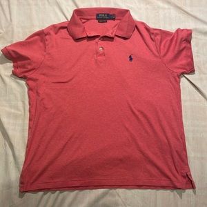Ralph lauren pink/red collared tee only worn twice
